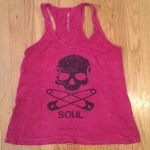 SoulCycle Red burnout tank - Medium